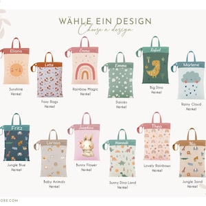 Bolsa molhada personalizada Wetbag Kita impermeável para troca de roupa ideal para presente de nascimento Aniversário Impermeável com nome