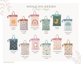 Bolsa húmeda personalizada Wetbag Kita impermeable para cambiarse de ropa ideal como regalo de nacimiento Cumpleaños Repelente al agua con nombre