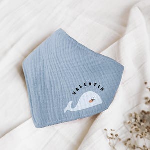 Nombre bufandas bufandas de cuello personalizables hechas de muselina bebé y niño bufandas triangulares paños de eructo algodón babero gasa, imagen, regalo