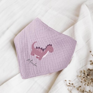 Nombre bufandas bufandas de cuello personalizables hechas de muselina bebé y niño bufandas triangulares paños de eructo algodón babero gasa, imagen, regalo