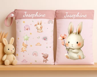 Personalized wet bag/daycare wet bag, waterproof for spare clothes, ideal as a gift for birth, birthday, water-repellent with name