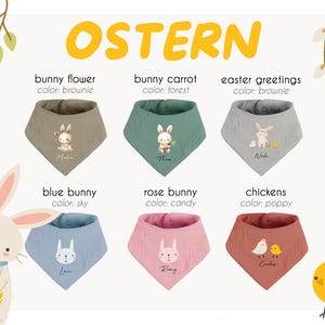 Bufandas de muselina personalizables con nombre de Pascua, bufandas triangulares para bebés y niños pequeños, paños para eructar, baberos de algodón, regalo