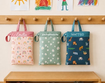 Personalized wet bag/daycare wet bag, waterproof for spare clothes, ideal as a gift for birth, birthday, water-repellent with name