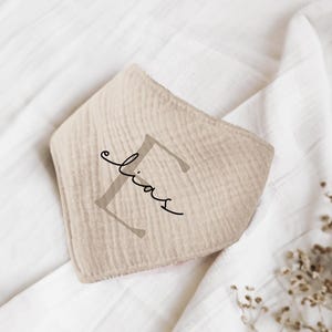 Nombre bufandas bufandas de cuello personalizables hechas de muselina bebé y niño bufandas triangulares paños de eructo algodón babero gasa, imagen, regalo