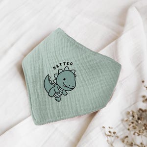 Nombre bufandas bufandas de cuello personalizables hechas de muselina bebé y niño bufandas triangulares paños de eructo algodón babero gasa, imagen, regalo