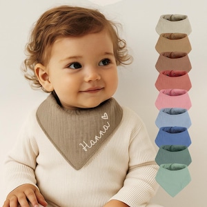 Bufanda de muselina con nombre – personalizada – para bebés y niños pequeños – idea de regalo para recién nacidos – estampada