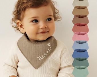 名前入りモスリンスカーフ – パーソナライズ – 赤ちゃんと幼児向け – 新生児へのギフトアイデア – プリント