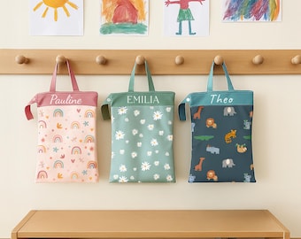 Personalized wet bag Wetbag Kita waterproof for changing clothes ideal as a gift for birth Birthday Water-repellent with name