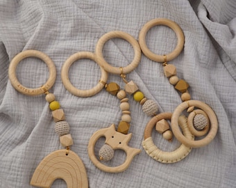 Play arch pendant set baby gym baby play trapeze wooden mobile play arch gift for birth baptism birthday