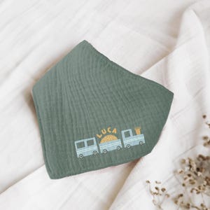 Nombre bufandas bufandas de cuello personalizables hechas de muselina bebé y niño bufandas triangulares paños de eructo algodón babero gasa, imagen, regalo