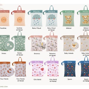 Personalized wet bag/daycare wet bag, waterproof for spare clothes, ideal as a gift for birth, birthday, water-repellent with name image 3