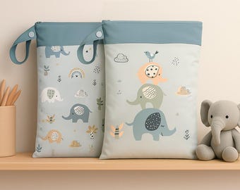 Personalized wet bag/daycare wet bag, waterproof for spare clothes, ideal as a gift for birth, birthday, water-repellent with name
