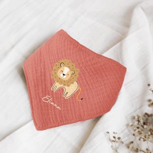 Nombre bufandas bufandas de cuello personalizables hechas de muselina bebé y niño bufandas triangulares paños de eructo algodón babero gasa, imagen, regalo