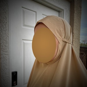 Hijab da preghiera in cotone e lino per bambini: morbida sciarpa Khimar, lunga 28 pollici
