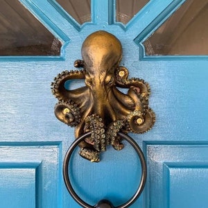 Rustic Octopus Aesthetic Door Knocker, High Quality Metal