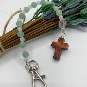 Manini (small) One Decade St. Benedict rosary keychain |catholic rosary, catholic gifts, car rosary, catholic keychain|