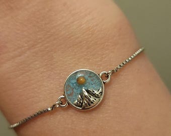 Crushed Turquoise Mountain Mustard Seed Faith Bracelet