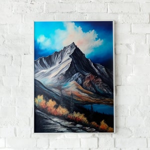 Mountains, Landscape, Views, Wall Art, Wall Decor, Pastel, Digital Art Print