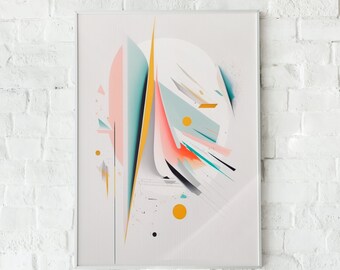 Abstract Pastel Circles Art Print, Modern Wall Decor (Digital Download)