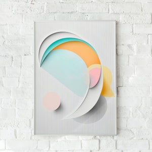 Abstract, Watercolor, Circles, Wall Art, Wall Decor, Pastel, Digital Art Print