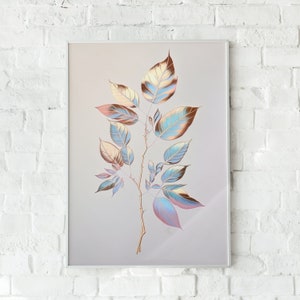 Foliage, Botanical, Plants, Wall Art, Wall Decor, Pastel, Digital Art Print
