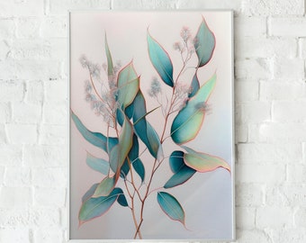 Eucalyptus Pastel Botanical Art Print (Digital Download)