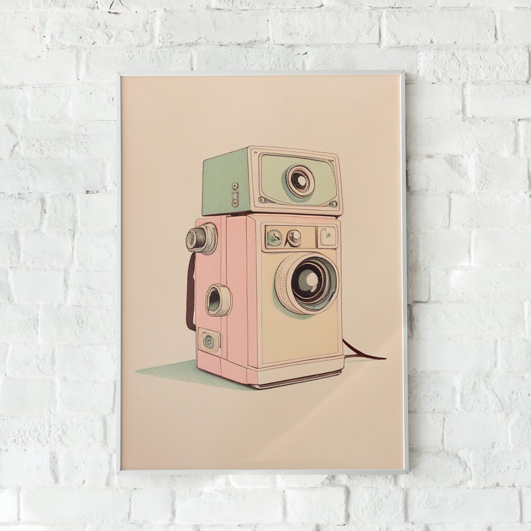 Vintage Camera, Photography, Camera, Wall Art, Wall Decor, Pastel