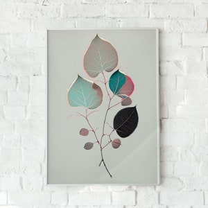Foliage, Botanical, Plants, Wall Art, Wall Decor, Pastel, Digital Art Print