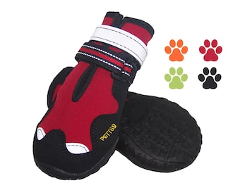 Pet Dog Shoes Durable with Multiple Reflective Designs, Waterproof, Non-Slip, Perfect for Small Medium Large Dog, Set of 4 Shoes