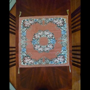 Gobelin tapestry cotton fabric tablecloth made in Egypt Measurement 37x37 inches