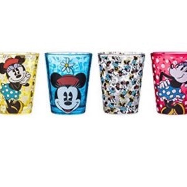 Disney Minnie Mouse Glassware Set Set of 4 1.5oz each.
