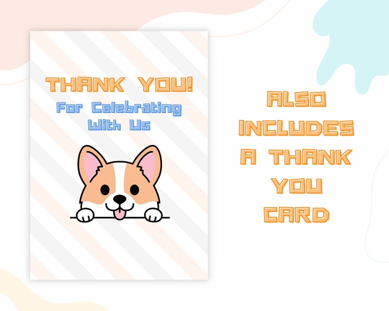 Editable Corgi Notes Editable Corgi Invitation Template, Corgi Invitation, Corgi Party ...