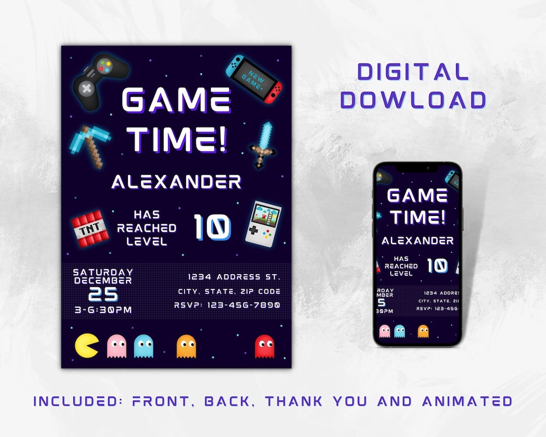 Editable Gamer Invitation Template Gamer Invitation Gamer Party Editable Gamer Invitation Template Gamer Invitation Gamer Party