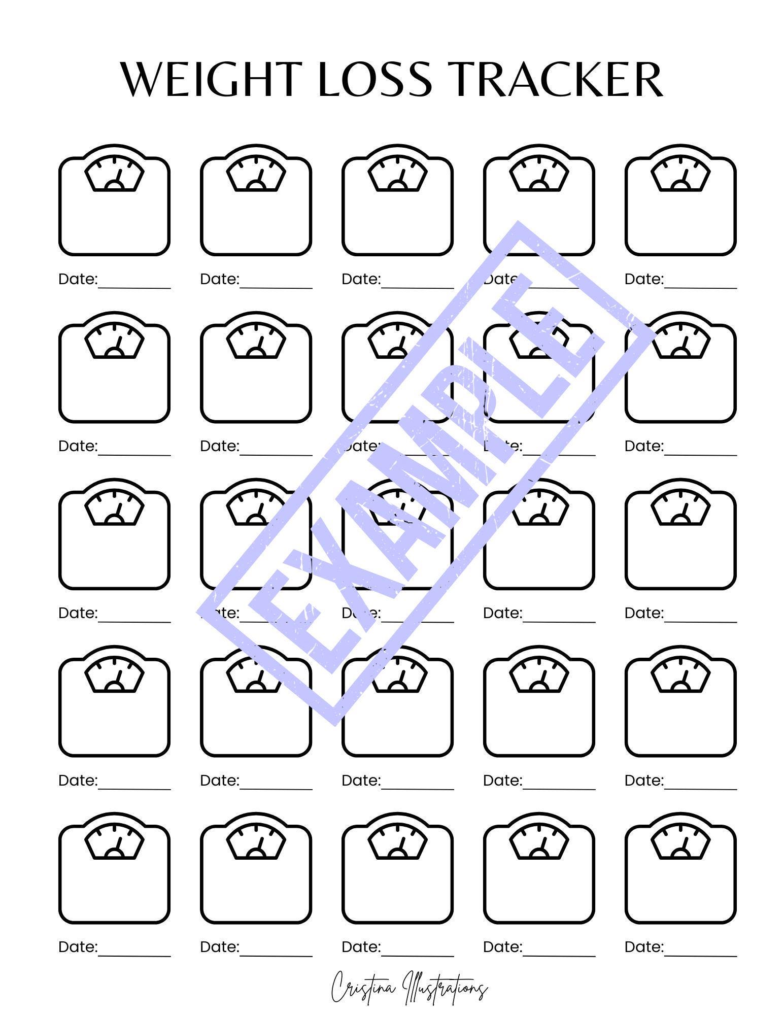 Weight Loss Tracker Printable A4 Size, Fitness and Wellness Goal ...