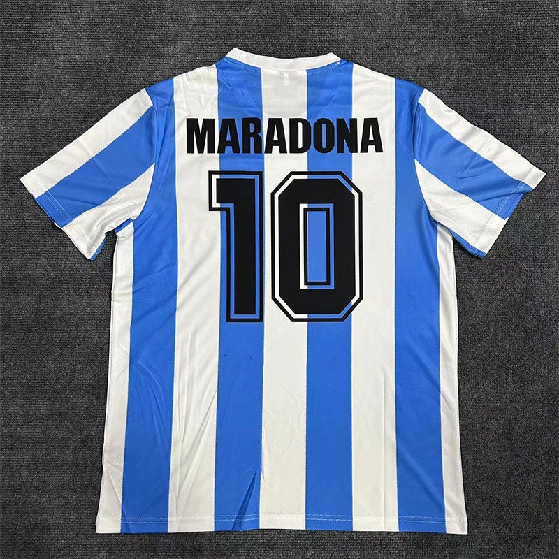 Argentina 1986 Retro Home Soccer Short Sleeve Jersey - Size S