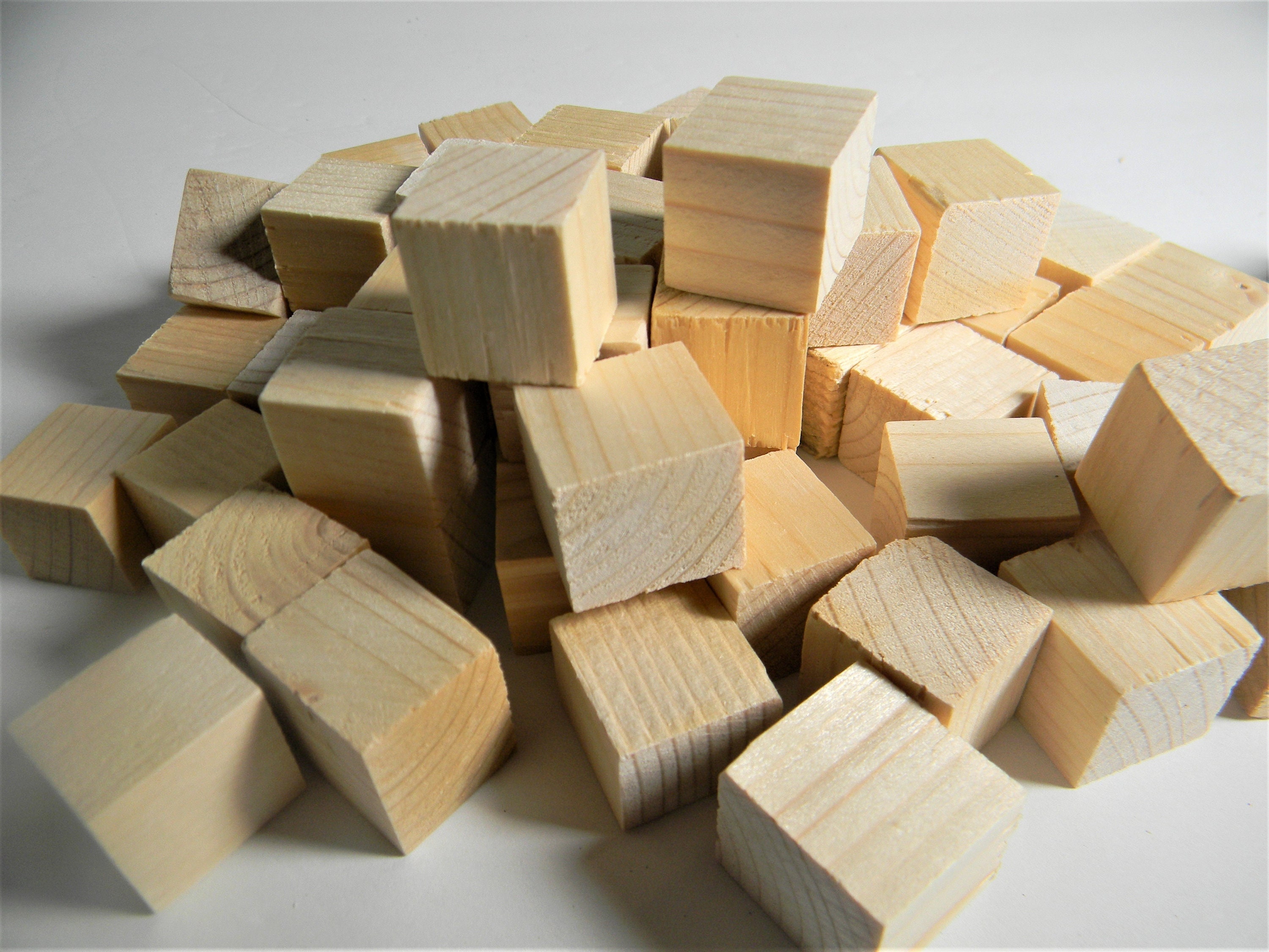 Small Wood Blocks, .5 Inch Wood Cubes, Blank Blocks, Unfinished