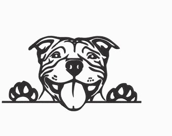 PEEKING PITBULL Stickerei Maschinendesign
