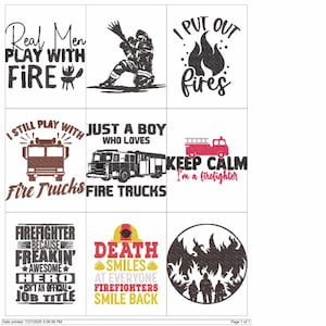 Firefighter Quotes Embroidery Machine Design PES JEF HUS Dst Exp Vp3 Xxx