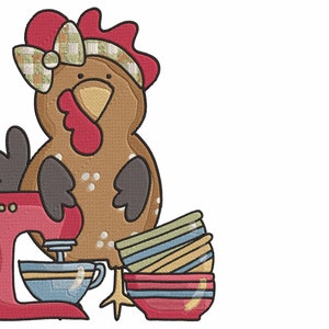 KITCHEN COOKING CHICKEN Embroidery Machine Design Pes Hus Dst Jef Exp Vp3 Xxx
