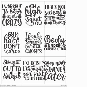 Gym Fitness Quotes Embroidery Machine Design PES JEF HUS Dst Exp Vp3 Xxx