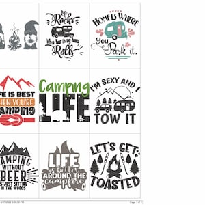Camping Quotes Embroidery Machine Design PES JEF HUS Dst Exp Vp3 Xxx