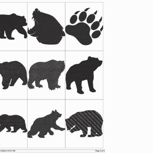 25 BEAR SILHOUETTES Embroidery Machine Design Pes Hus Dst Jef Exp Vp3 Xxx