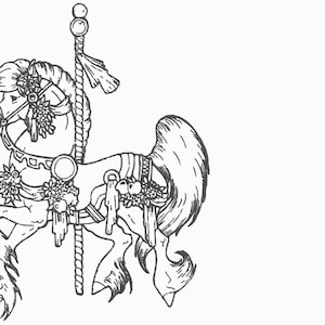 CAROUSEL HORSE Embroidery Machine Design Pes Hus Dst Jef Exp Vp3 Xxx