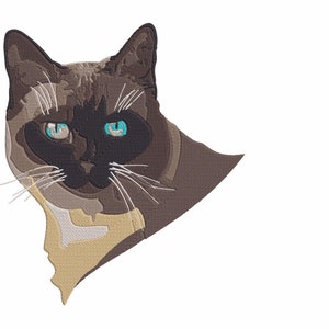 SIAMESE CAT Embroidery Machine Design PES Hus Dst Jef Exp Vp3 Xxx
