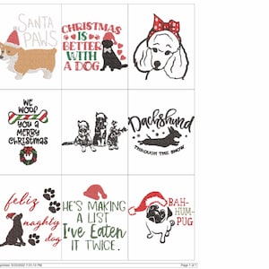 CHRISTMAS DOG QUOTES  Embroidery Machine Design Pes Jef Hus Dst Exp Vp3 Xxx