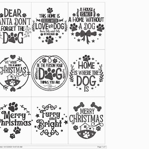 CHRISTMAS DOG ORNAMENTS  Embroidery Machine Design Pes Jef Hus Dst Exp Vp3 Xxx