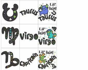 Baby Horoscopes Boy Earth Signs Embroidery Machine Design PES JEF HUS Dst Exp Vp3 Xxx