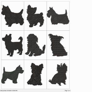 DOG SILHOUETTES 03 Embroidery Machine Design Pes Hus Dst Jef Exp Vp3 Xxx