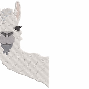 LLAMA PEEKING AROUND Corner Embroidery Machine Design Pes Hus Dst Jef Exp Vp3 Xxx