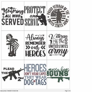ARMY QUOTES BUNDLE Embroidery Machine Design Pes Jef Hus Dst Exp Vp3 Xxx